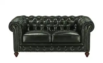 uno Ledersofa Chesterfield Grün 2