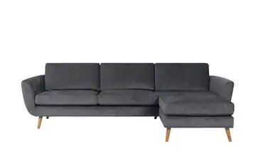 Ecksofa Smilla Samt rechts Anthrazit