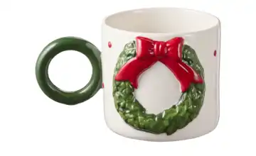 Tasse mit Weihnachtskranz
