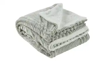 como Flanelldecke Emilia Salbeigrün, Grau