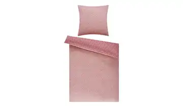 HOME STORY Satin Wende-Bettwäsche Dotted Berry (Rosa)
