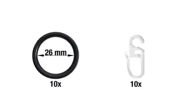 Ersatzringe 10er-Set 0,4 cm 3,4 cm Schwarz