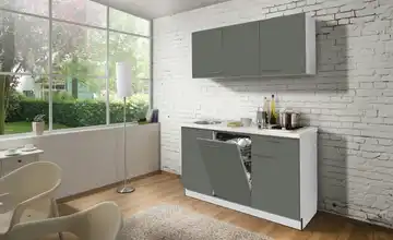 Küchenzeile mit Elektrogeräten Zwolle Rechts Anthrazit / Weiß