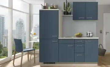 Küchenzeile mit Elektrogeräten Breda Ausrichtung rechts Blau