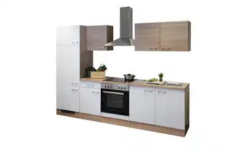 Küchenzeile ohne Elektrogeräte Mol Weiß / Eiche Sonoma (Nachbildung)
