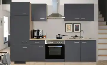Küchenzeile ohne Elektrogeräte Spa Basaltgrau / Eiche San Remo (Nachbildung)