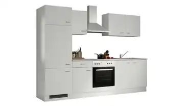 Küchenzeile ohne Elektrogeräte Genk Weiß/ Marmor (Nachbildung)