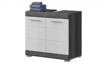  Waschbeckenunterschrank SCHLOONSEE, Breite 60cm, 2 Tür, 2 Fächer, mit Siphonausschnitt, MDF-Front in verschiedenen Farben erhältlich, Badmöbel, Badschrank, Kommode, Bad  Schloonsee