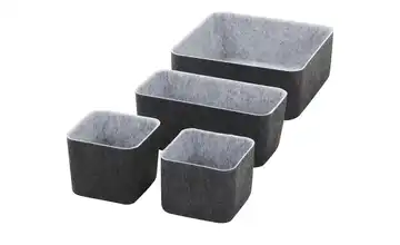 Filzkörbe, 4er Set Schwarz