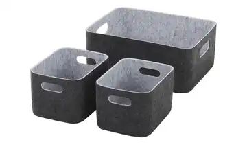 Filzkörbe, 3er Set Schwarz