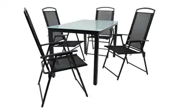 Gartenmöbel 5er-Set Mattglas Anthrazit, matt