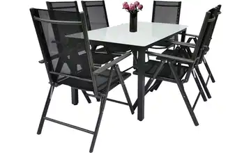 Gartenmöbel 7er-Set Mattglas Anthrazit, matt
