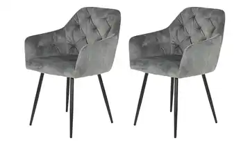Polsterstuhl 2er-Set Grau
