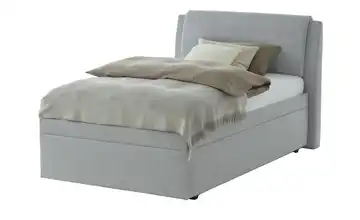 Polsterbett York 120 cm Flachgewebe Silbergrau
