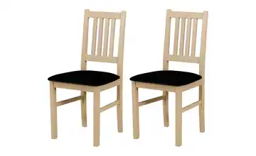 Esszimmerstuhl 2er-Set Eiche Sonoma, Schwarz