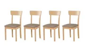 Esszimmerstuhl 4er-Set Eiche Sonoma, Nude