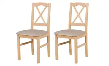Esszimmerstuhl 2er-Set Eiche Sonoma, Beige
