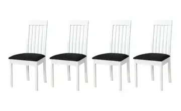 Esszimmerstuhl 4er-Set Weiß, Schwarz