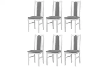 Esszimmerstuhl 6er-Set Weiß, Grau