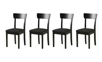 Esszimmerstuhl 4er-Set Schwarz