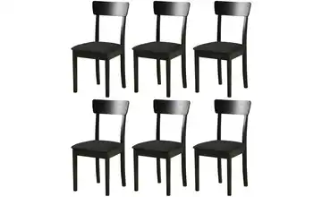 Esszimmerstuhl 6er-Set Schwarz