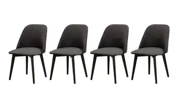 Esszimmerstuhl 4er-Set Schwarz, Graphit