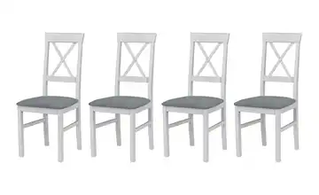 Esszimmerstuhl 4er-Set Weiß, Mausgrau