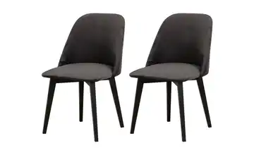 Esszimmerstuhl 2er-Set Schwarz, Graphit