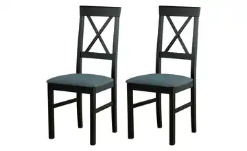Esszimmerstuhl 2er-Set Schwarz, Dunkelgrau