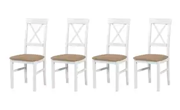 Esszimmerstuhl 4er-Set Weiß, Taupe