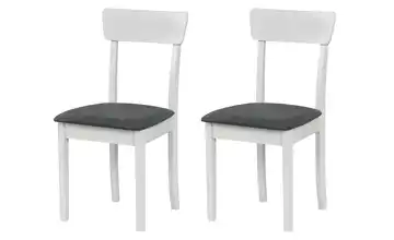 Esszimmerstuhl 2er-Set Weiß, Dunkelgrau