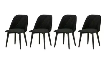 Esszimmerstuhl 4er-Set Schwarz
