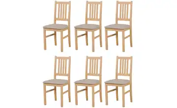 Esszimmerstuhl 6er-Set Eiche Sonoma, Hellbeige