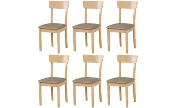 Esszimmerstuhl 6er-Set Eiche Sonoma, Nude
