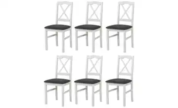 Esszimmerstuhl 6er-Set Weiß, Anthrazit