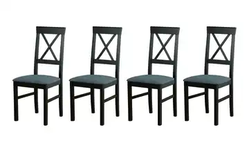 Esszimmerstuhl 4er-Set Schwarz, Dunkelgrau