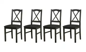Esszimmerstuhl 4er-Set Schwarz