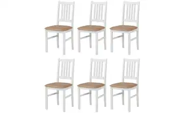 Esszimmerstuhl 6er-Set Weiß, Cappuccino