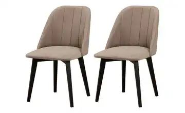 Esszimmerstuhl 2er-Set Schwarz, Nude