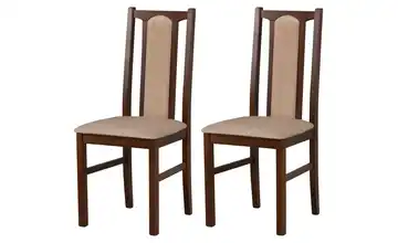 Esszimmerstuhl 2er-Set Nussbaum, Cappuccino