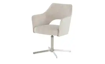 Armlehnstuhl Nottingham Creme edelstahlfarben