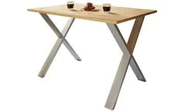 Esstisch Xona 80x140 Eiche Bianco (Nachbildung), silberfarben