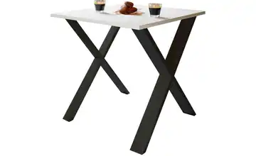 Esstisch Xona Weiß, Schwarz 50x80