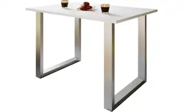 Esstisch Xona Weiß, silberfarben 80x140