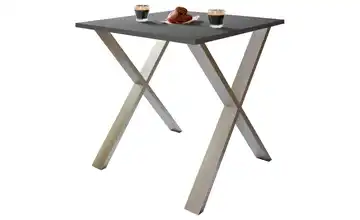 Esstisch Xona 80x80 Anthrazit, silberfarben
