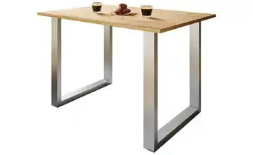 Esstisch Xona 50x140 Eiche Bianco (Nachbildung), silberfarben