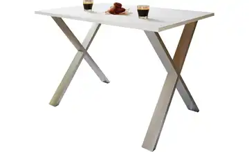 Esstisch Xona Weiß, silberfarben 50x110