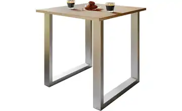 Esstisch Xona Eiche Sonoma (Nachbildung), silberfarben 80x80