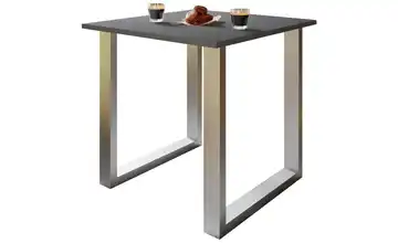 Esstisch Xona Anthrazit, silberfarben 80x80