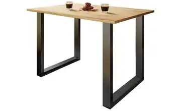 Esstisch Xona 50x110 Eiche Bianco (Nachbildung), Schwarz